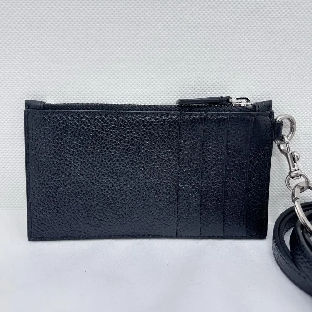 Balenciaga x Fragments Leather Logo Lanyard Card Holder Wallet ID Black